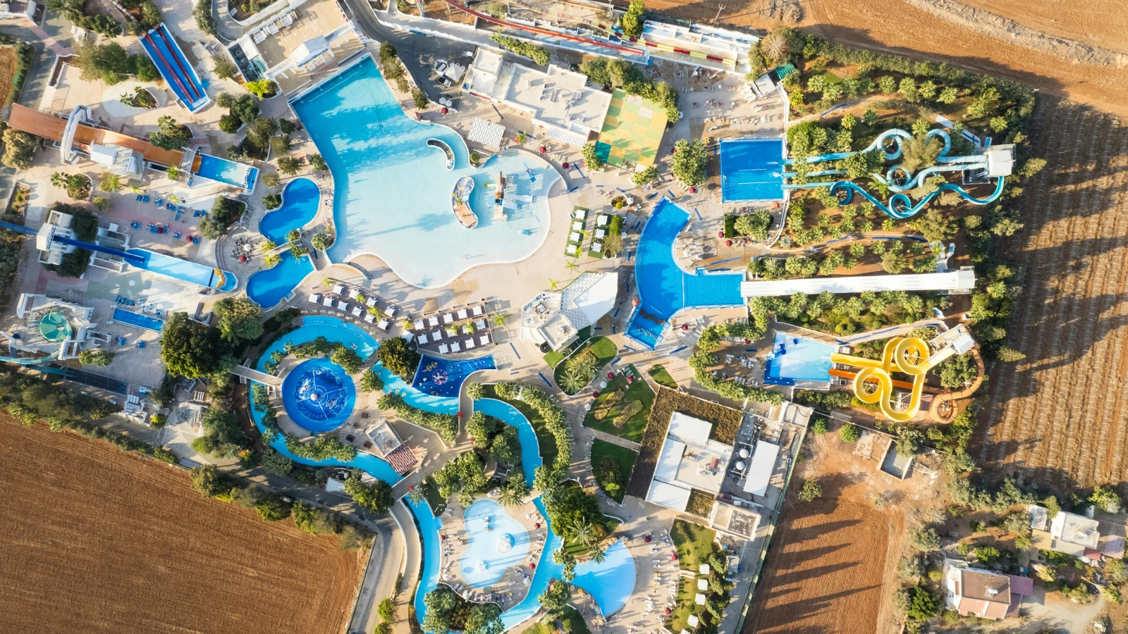 Ayia Napa beaches by rental car Stunning aerial view of Ayia Napa beaches for road trip from rental car